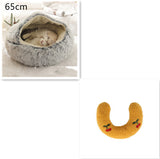 2-in-1 Plush Pet Bed – Warm Round Bed for Cats & Dogs