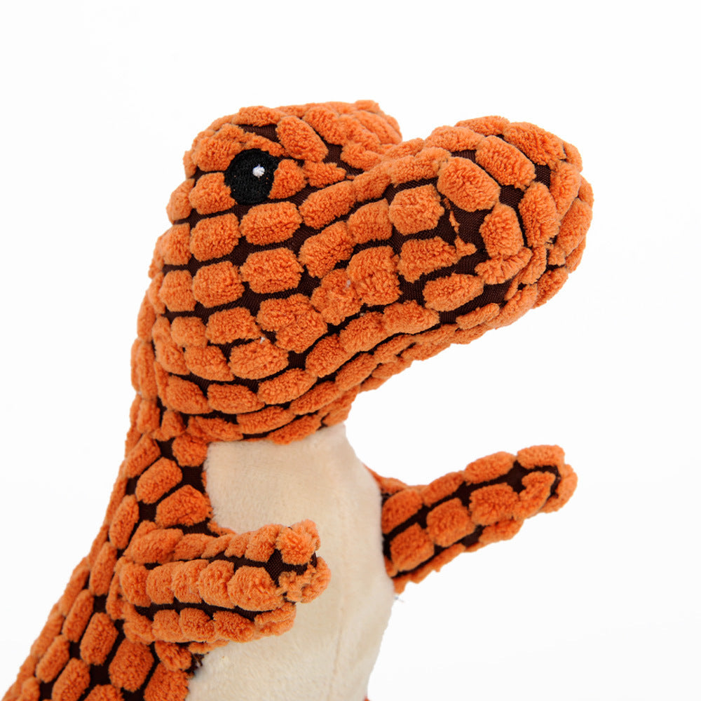 Dinosaur Plush Chew Toy for Large & Small Dogs – Squeaky, Interactive Pet Toy