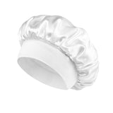 Classic Solid Color Fashion Satin Wide Brim Nightcap