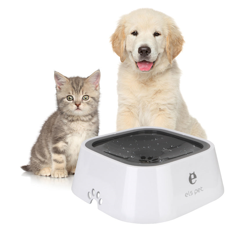 1.5L Floating Pet Water Bowl – Anti-Overflow Slow Feeder for Cats & Dogs
