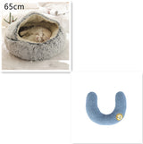 2-in-1 Plush Pet Bed – Warm Round Bed for Cats & Dogs