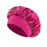 Classic Solid Color Fashion Satin Wide Brim Nightcap
