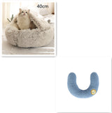 2-in-1 Plush Pet Bed – Warm Round Bed for Cats & Dogs