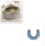 2-in-1 Plush Pet Bed – Warm Round Bed for Cats & Dogs