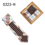 Men's Tie Floral Print Pocket Square Cotton Tie