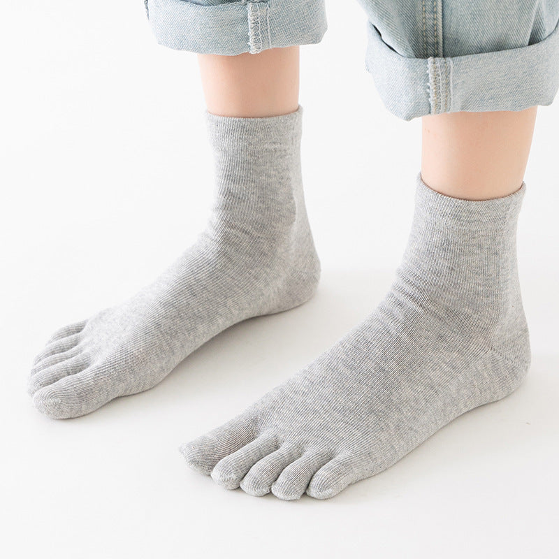 Pure Cotton Sweat-Absorbent Toe Socks Unisex