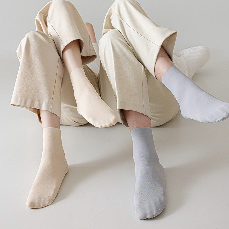 Couple Ice Silk Thigh High Sweat-Absorbent Socks