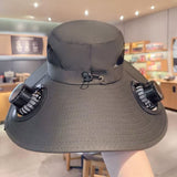 Solar Fan Hat Usb Rechargeable Fan UV Protection