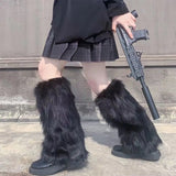 Plush Fur Booties Shoe Cover Support Hosiery