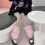 Plush Fur Booties Shoe Cover Support Hosiery