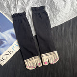 Thin Pure Cotton Japanese Style Cartoon Toe Socks