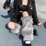 Plush Fur Booties Shoe Cover Support Hosiery