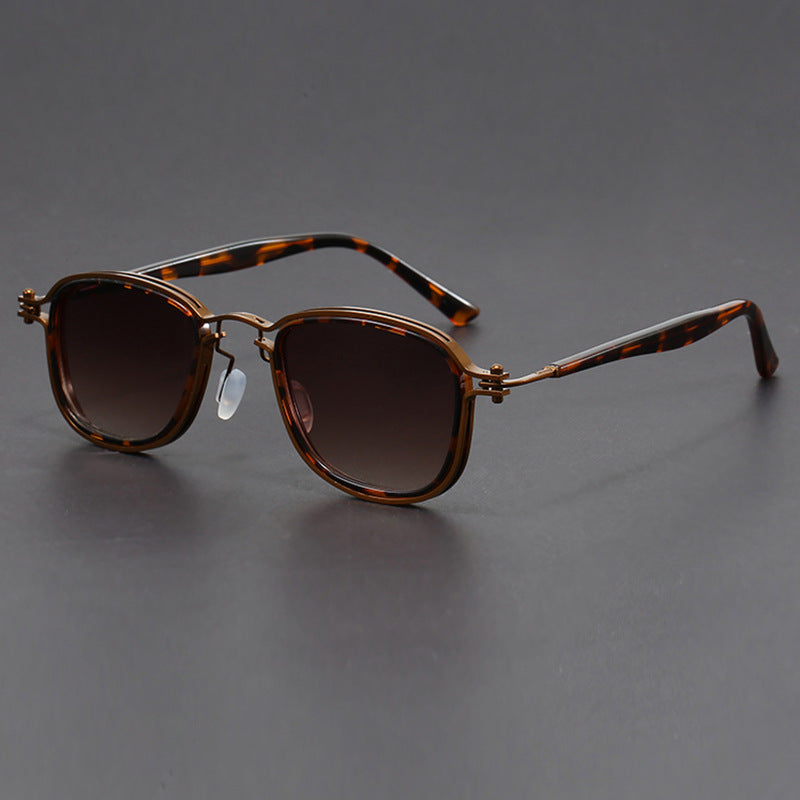 Plastic Metal Retro Square Frame Sunglasses