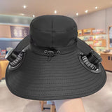 Solar Fan Hat Usb Rechargeable Fan UV Protection