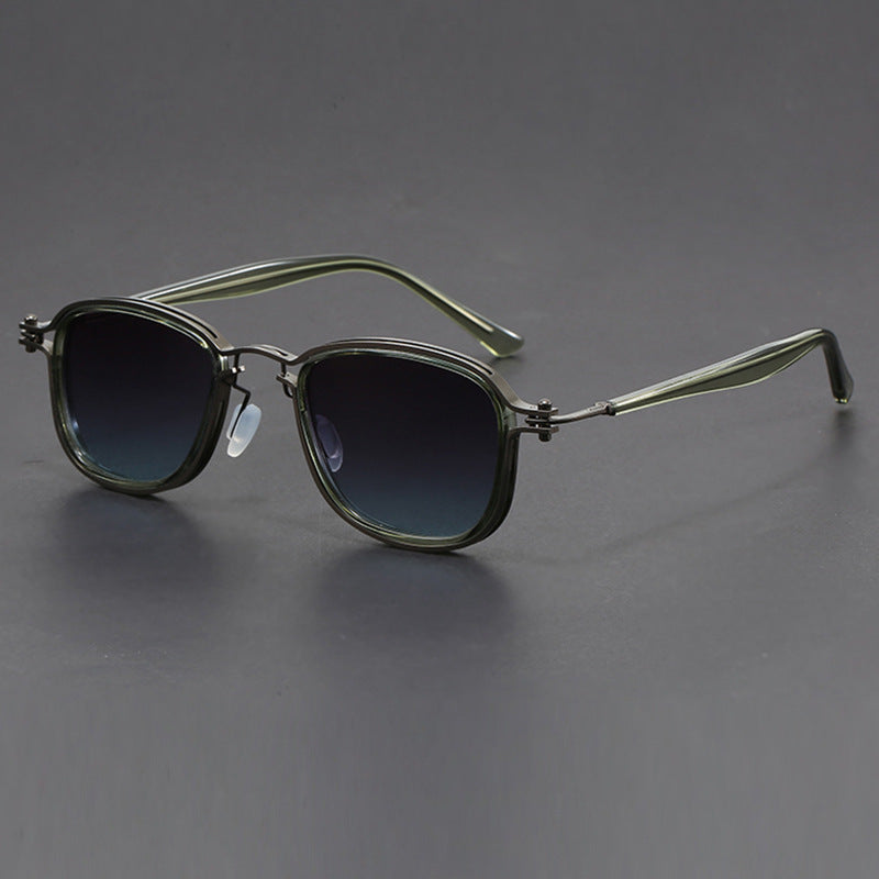 Plastic Metal Retro Square Frame Sunglasses