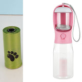 3-in-1 Portable Pet Water Bottle – Feeder, Drinker & Poop Dispenser