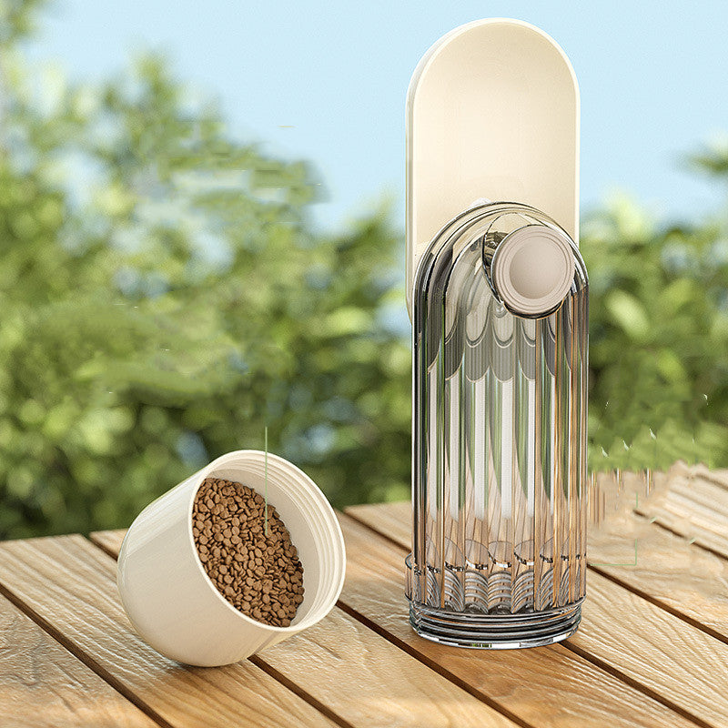 2-in-1 Portable Pet Water & Food Cup – Green Travel Bottle for Dog Walking