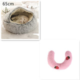 2-in-1 Plush Pet Bed – Warm Round Bed for Cats & Dogs