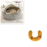 2-in-1 Plush Pet Bed – Warm Round Bed for Cats & Dogs
