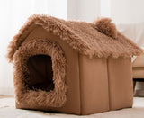 Foldable Winter Pet Bed Cave – Warm Dog/Cat Kennel Sofa