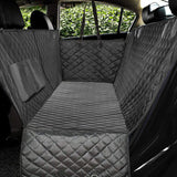 Dog Car Seat Cover with Mesh Window – Travel Hammock, Zipper, & Pocket for Rear Seat Safety