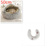 2-in-1 Plush Pet Bed – Warm Round Bed for Cats & Dogs