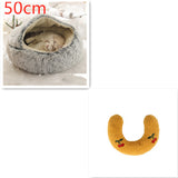 2-in-1 Plush Pet Bed – Warm Round Bed for Cats & Dogs