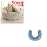 2-in-1 Plush Pet Bed – Warm Round Bed for Cats & Dogs