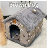 Foldable Winter Pet Bed Cave – Warm Dog/Cat Kennel Sofa