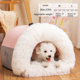 Portable Warm Pet Nest – Winter Dog & Cat Bed with Long Fur & Moisture-Proof Design