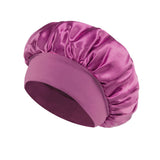 Classic Solid Color Fashion Satin Wide Brim Nightcap