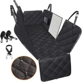 Dog Car Seat Cover with Mesh Window – Travel Hammock, Zipper, & Pocket for Rear Seat Safety