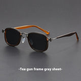 Plastic Metal Retro Square Frame Sunglasses