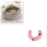 2-in-1 Plush Pet Bed – Warm Round Bed for Cats & Dogs