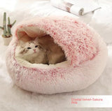 2-in-1 Plush Pet Bed – Warm Round Bed for Cats & Dogs