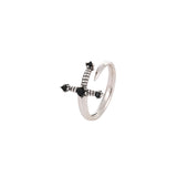 Personalised Minimalist Black CZ Sword Ring Jewellery