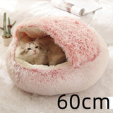 2-in-1 Plush Pet Bed – Warm Round Bed for Cats & Dogs