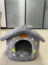 Foldable Winter Pet Bed Cave – Warm Dog/Cat Kennel Sofa
