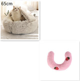 2-in-1 Plush Pet Bed – Warm Round Bed for Cats & Dogs