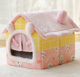 Foldable Winter Pet Bed Cave – Warm Dog/Cat Kennel Sofa