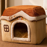 Foldable Winter Pet Bed Cave – Warm Dog/Cat Kennel Sofa