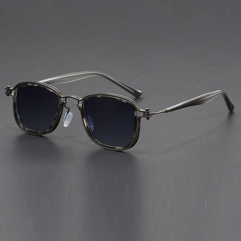 Retro Square Frame Metal Sunglasses