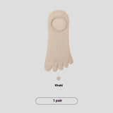 Five-finger Men's Summer Cotton Boneless Antibacterial Invisible Socks