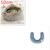 2-in-1 Plush Pet Bed – Warm Round Bed for Cats & Dogs