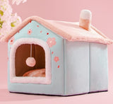 Foldable Winter Pet Bed Cave – Warm Dog/Cat Kennel Sofa