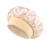 Classic Solid Color Fashion Satin Wide Brim Nightcap