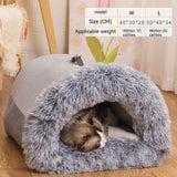 Portable Warm Pet Nest – Winter Dog & Cat Bed with Long Fur & Moisture-Proof Design