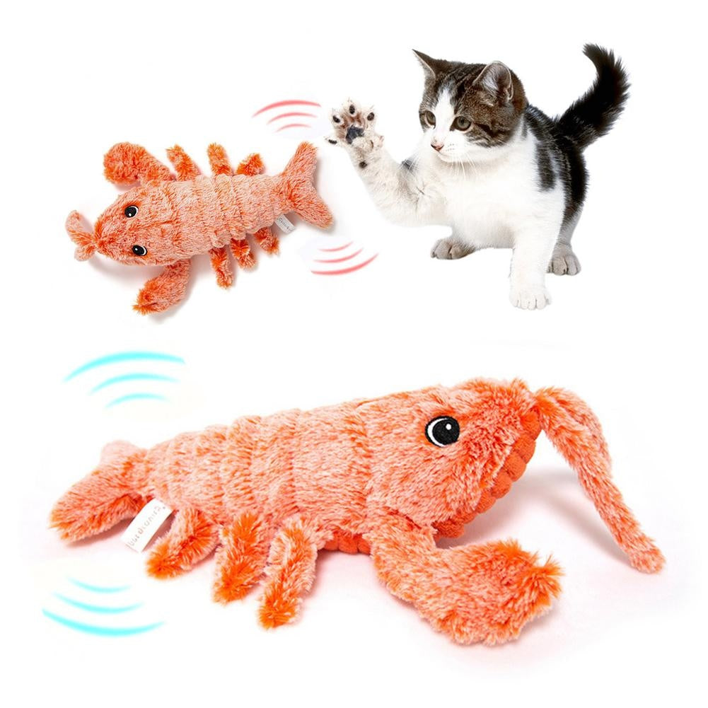 Electric Jumping Lobster Cat Toy – USB Rechargeable Plush Simulation