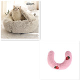 2-in-1 Plush Pet Bed – Warm Round Bed for Cats & Dogs